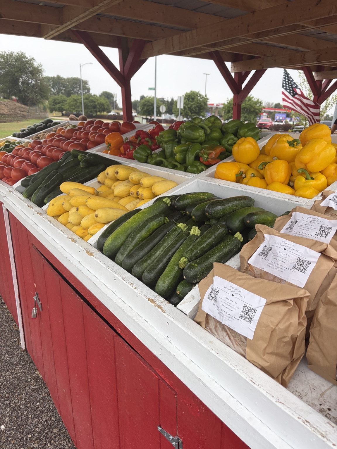 Fresh produce displayed at a Huffman Produce stand